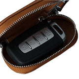 Leather Car Key Pouch Holder Wallet Chain Organizer