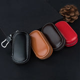 Leather Car Key Pouch Holder Wallet Chain Organizer