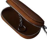 Leather Car Key Pouch Holder Wallet Chain Organizer