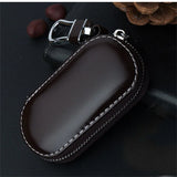 Leather Car Key Pouch Holder Wallet Chain Organizer