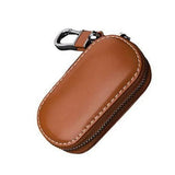 Leather Car Key Pouch Holder Wallet Chain Organizer