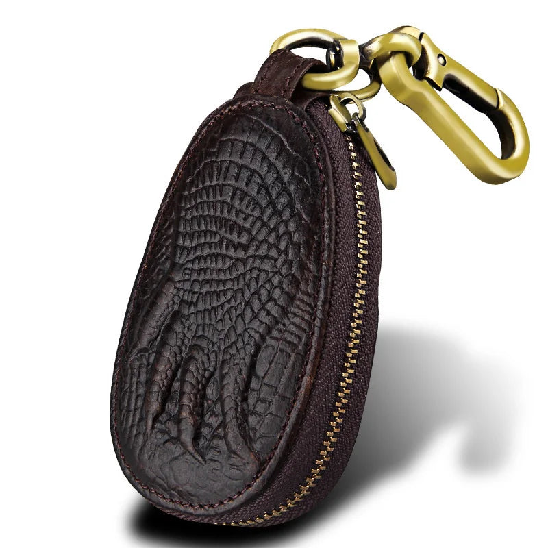Crocodile Leather Key Pouch Bag Chain Holder Keychain Men Women Car Key Bag