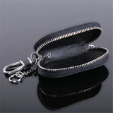 Leather Car Key Wallet Holder Zipper Bag Men/Women Unisex Pouch