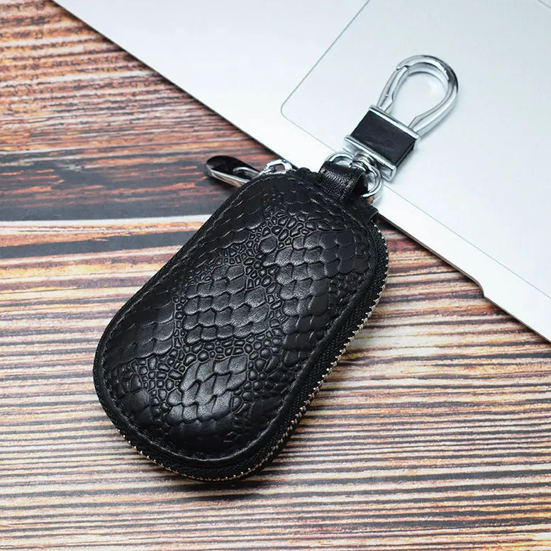 Leather Car Key Wallets Holder Zipper Key Case Bag
