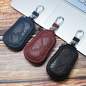 Leather Car Key Wallets Holder Zipper Key Case Bag