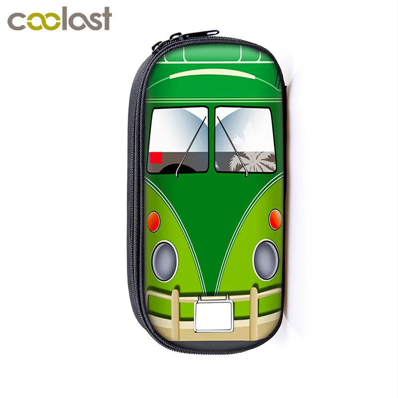 Car Truck Print Cosmetic Case Pencil Bag Kids Stationary School Supplies Gift
