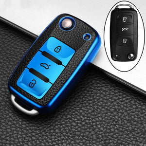 Car key case keychain wallet leather wallet keychain purse key holder