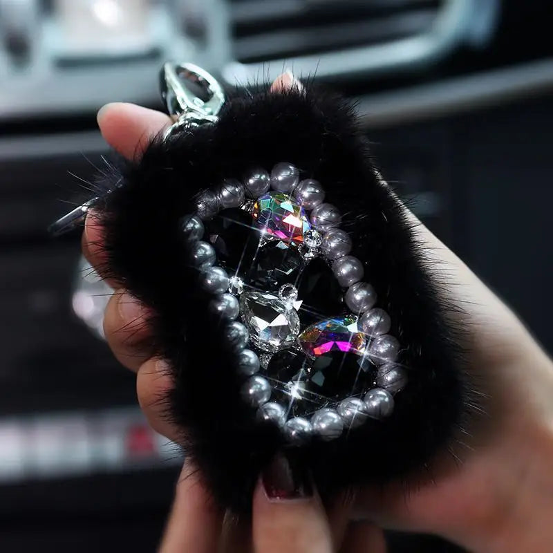 Car Key Case Universal Lady Key Protection Cover Diamond Key Case Car Keychain