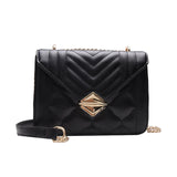 Car Line Stripe Women's Shoulder Bag Winter Business Handbag 