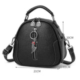 Caramel Crossbody Bag Small Round Messenger Bag Leather Handbag Female