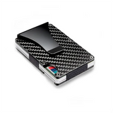 RFID Carbon Fiber Aluminum Money Clip Wallet for Men