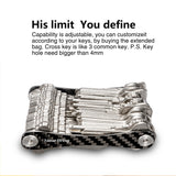 Carbon Fiber Key Holder Organizer Metal Key Ring Wallets