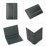 RFID Passport Cover with Carbon Fiber Microfiber and Leather