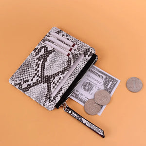 Serpentine Short Wallet Purse Card Holders Handbag Clutch for Women