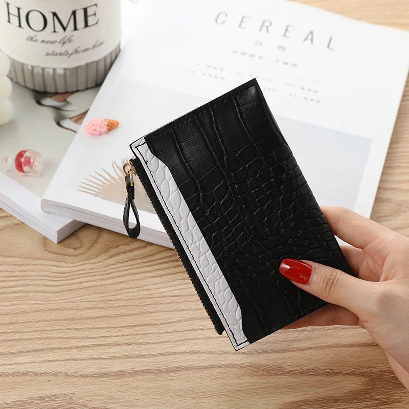 Crocodile Pattern Card Bag Women's Purse Small Fresh Wallet