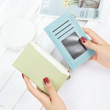 Zipper Wallet PU Leather Contrast Certificate Small Fresh Wallet