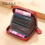 Leather Card Holder Anti Degaussing Compact Large Capacity Card Bag