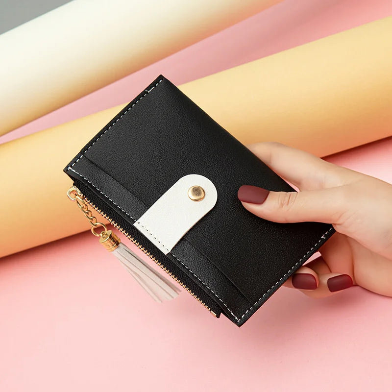 Xiaoqingxinliusu Card Bag Mini Wallet Women's Version Contrast Splicing