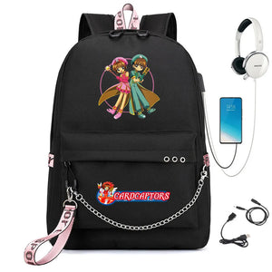 Cardcaptor Sakura Backpack USB Charging Headphone Schoolbag