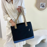 Large Capacity Tote Bag Women Canvas Zipper Shoulder Harajuku Handbag
