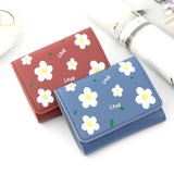 Flower Women Short Leather Wallet Zipper Purses Lady Purse