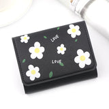 Flower Women Short Leather Wallet Zipper Purses Lady Purse