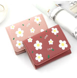Flower Women Short Leather Wallet Zipper Purses Lady Purse