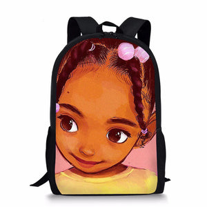 African Girl Pattern School Bag Kids Personalized Rucksack