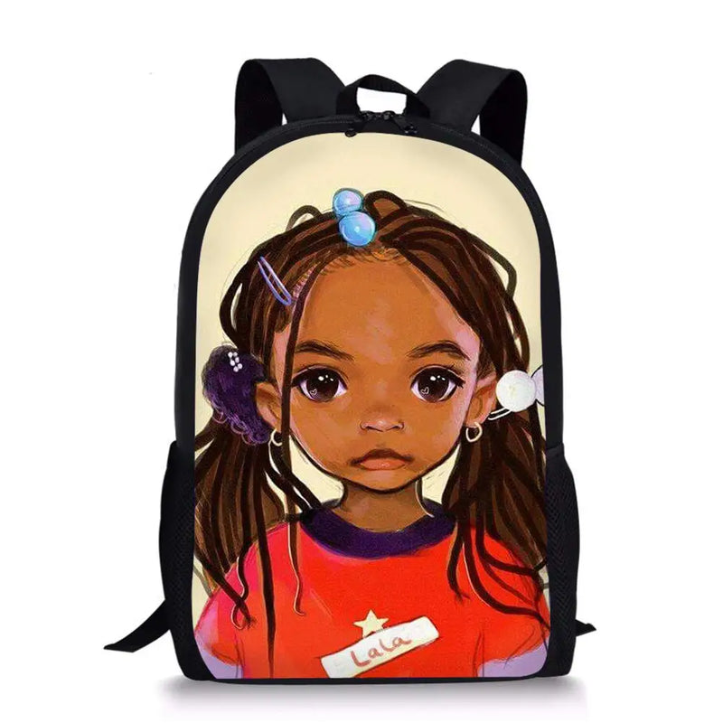 African Girl Pattern School Bag Kids Personalized Rucksack