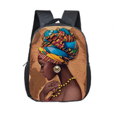 African Girl Print Backpack for Kids School Bags