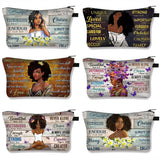 Afro Girls Pattern Cosmetic Bag - God Says You Are