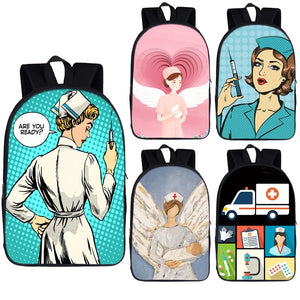 Cartoon Angel Nurse Doctor Backpack for Teenager Girls - School Bag