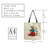 Cartoon Animal Bee Insect Women Shoulder Bag Eco Friendly Tote Handbag