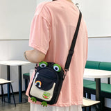 Cartoon Animal Commute Bag Nylon Phone Bag Earphone Hole