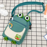 Funny Cartoon Animal Crossbody Bag Soft Nylon Girl Small Bag with Earphone Hole