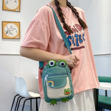 Funny Cartoon Animal Crossbody Bag Soft Nylon Girl Small Bag with Earphone Hole