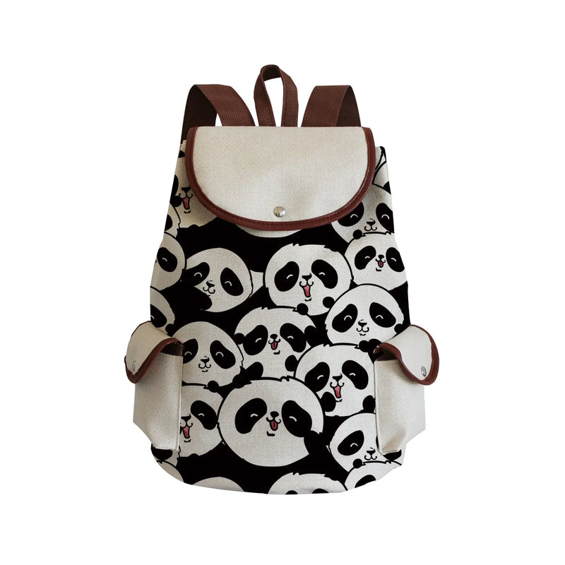 Cute Panda Printed Backpack for Outdoor Travel