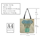 Cartoon Animal Elephant Printed Handbags Eco Friendly Shopping Bag