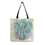 Cartoon Animal Elephant Printed Handbags Eco Friendly Shopping Bag
