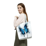 Butterfly Printed Tote Bag Eco Friendly Women Shoulder Bag