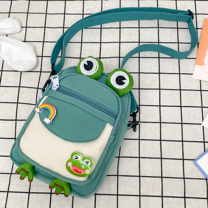 Cartoon Animal Girl Nylon Mobile Phone Bag with Earphone Hole