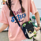 Cartoon Animal Messenger Bag Nylon Girl Small Bag with Earphone Hole