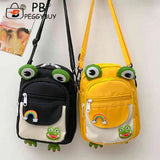 Cartoon Animal Messenger Bag Nylon Girl Small Bag with Earphone Hole