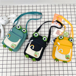 Cartoon Animal Messenger Bag Nylon Women Handbags with Earphone Hole
