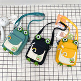 Cartoon Animal Messenger Bag Nylon Women Handbags with Earphone Hole