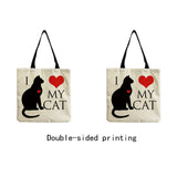 Cartoon Animal Printed Women Shoulder Bag Cat Eco Reusable Handbag