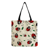 Cartoon Animal Printed Women Shoulder Bag High Capacity Foldable Shopping Bag