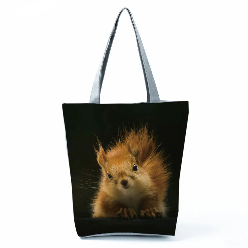 Animal Print Tote Shoulder Bag Eco-Friendly High Capacity Foldable Shopping B