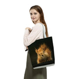 Animal Print Tote Shoulder Bag Eco-Friendly High Capacity Foldable Shopping B