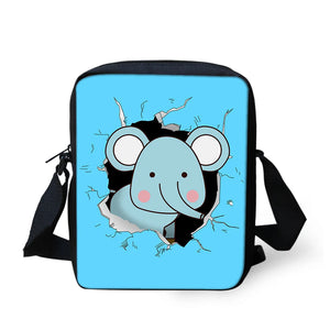 Cartoon Animal Style Pattern Teenager Kids Messenger Bag Casual Cross-body Bags